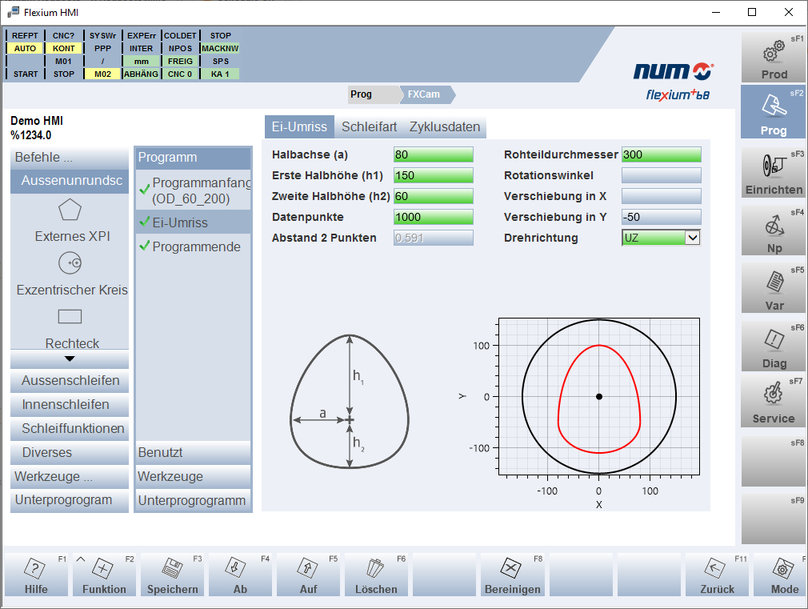 Powerful new software from NUM provides manufacturers of CNC cylindrical grinding machines with an elegant means of adding non-circular grinding capabilities to their products – without incurring significant development time and cost
